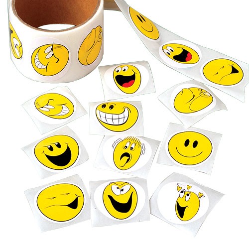 Smile Face Roll Stickers<br>100 piece(s)